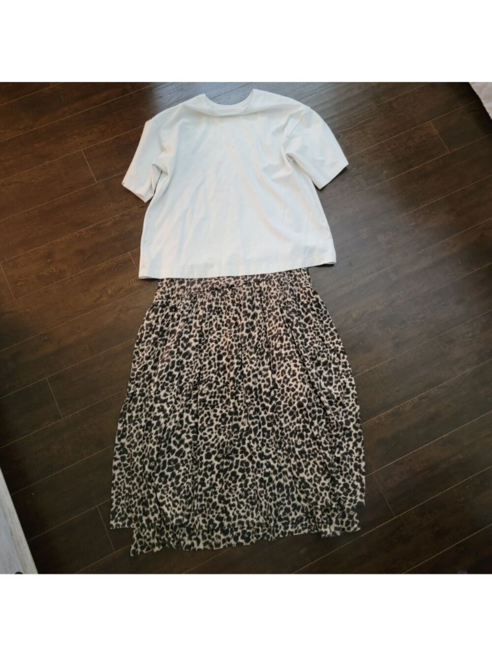 NEW Anthropologie Maeve Oversized Twofer Graphic T Shirt Dress Womens XL Leopard - Picture 3 of 7